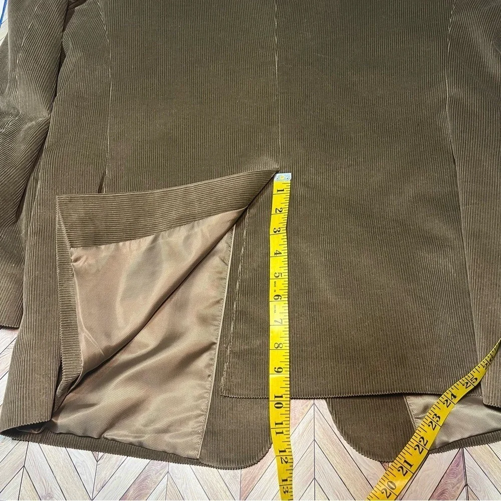 Alan Flusser Blazer 44R Tan Brown Corduroy Two Button‎ Sport Coat Jacket Retro